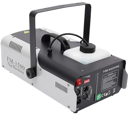 Máquina de humo 1500W LED Máquina de niebla de escenario con iluminación con 9 luces LED Dos métodos de control Máquina de humo portátil Adecuado para escenario DJ Party