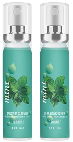 Alito Fresco Spray,Spray Per L'Alito Orale,Spray per la Salute dell'Igiene Orale,Deodorante per l'Alito Orale,Spray per l'Igiene Orale,Spray Lenitivo per la Bocca,Menta,2pc