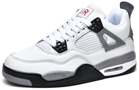 Zapatillas de Baloncesto para Hombre Mujeres,Air 4 Retro Skate clásicas Suela de Goma,Moda Zapatos Deporte Antideslizantes,Botas de Baloncesto para Entrenamiento al Aire Libre Casual Sneakers
