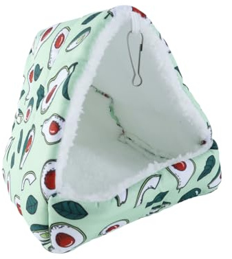 Orivin Marsvinsbädd, 1-pack (19 x 19 cm) Vinterhus för smådjur, varmt bo, halkfritt avokadohus med avtagbar dyna, djur som sover varmt (avokado)