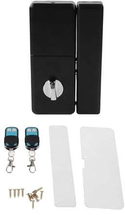 Walmeck Serratura per Porta con Telecomando, Serratura con Ingresso Senza Chiave in Lega di Alluminio, di Controllo Accessi con Catenaccio Intelligente con Due Telecomandi per Porte in