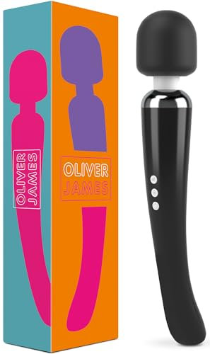 Vibrator by Oliver James - Large Wand Massager for Women - Water-Resistant Dildos, Wireless, 20 Vibration Modes & 8 Speeds - Adult Sex Toys for Men and Women, Anal Dildo, Vibrators (Black)
