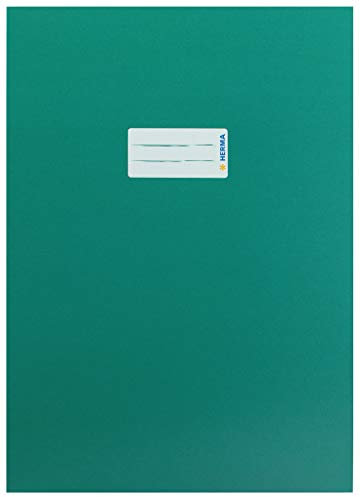 HERMA 19753 Heftumschlag A4 Karton Grün, Hefthülle mit Beschriftungsfeld aus stabilem & extra starkem Papier, Heftschoner für Schulhefte, farbig