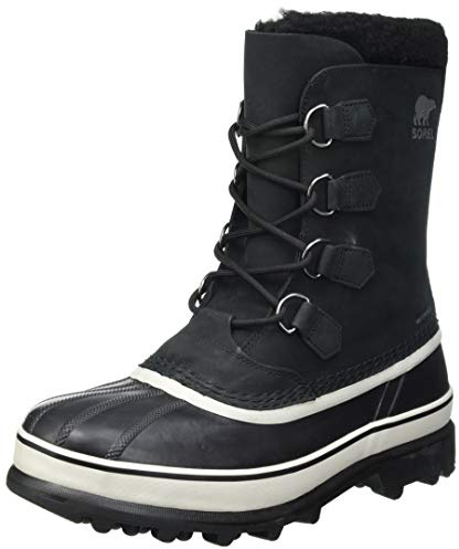 Sorel Caribou WP, Botas para Nieve Impermeables Hombre, Negro Piedra Oscura, 43 EU