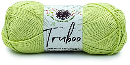 Lion Brand Yarn Truboo, Lightweight DK Yarn for Knitting, Crochet, and Crafts, Celery, 1 Pack