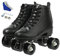 XUDREZ Rollschuhe Zweireihige Rollschuhe verstellbare High-Top-Rollschuhe für drinnen und draußen, Erwachsene Rollschuhe (schwarzes schwarzes Rad, 41)