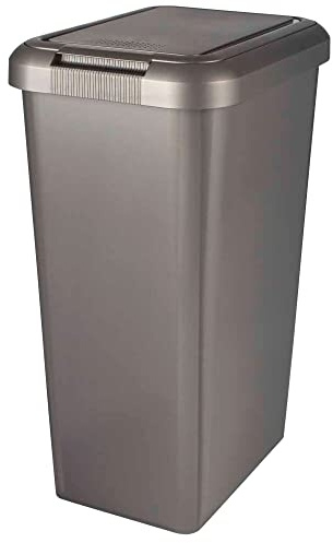 45L Rectangular 45L Swing & Lift Bin GREY - 2 in 1 Unique Lid - Tontarelli