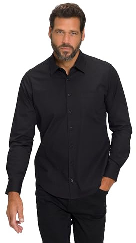 JP 1880 Flexnamic® 808727 Chemise pour Homme, Grandes Tailles, Grandes Tailles, Tailles L-8XL JP1880, col Kent, Coupe Basique Moderne, jusqu'à 7 XL, Noir, 3XL