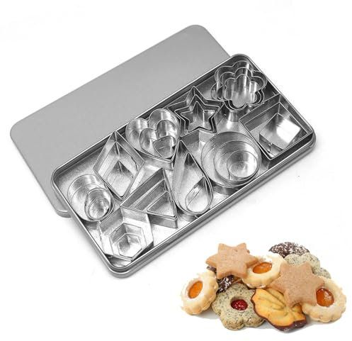 Set Di Formine Per Biscotti Geometriche Tagliabiscotti A Cuore Tondo 30pz Mini Formine Per Biscotti 3d Stampo Per Biscotti Kit Per Biscotti Set Di Stampini Per Biscotti Strumenti Fai-Da-Te