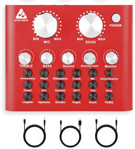 Audio Array AI-12 - Interfaz mezcladora de tarjeta de sonido Bluetooth USB | 2 entradas de micrófono, 2 salidas de smartphone y PC/Mac | Grabación de karaoke, transmisión de móvil/PC, transmisión de