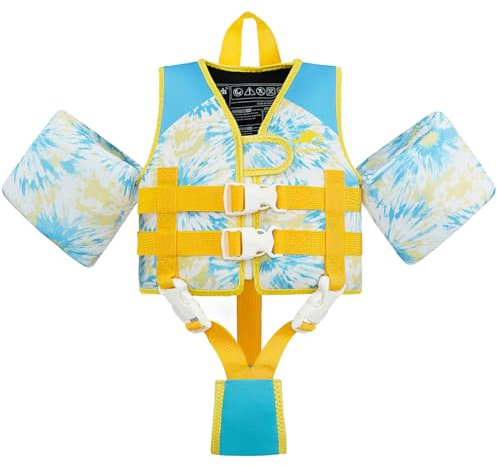 Gogokids Kids Swim Vest Float Armbands, Toddler Jacket-style Swimming Buoyancy Flotation with Adjustable Straps Children Float Jacket for Boys Girls (3-6 Years/19-30 KG)