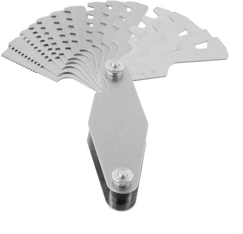 Volakebeing Jauge de filetage de type T, adaptée pour la mesure de pas, la détection de filetage, la gamme 2P-20P, les outils de traitement du métal