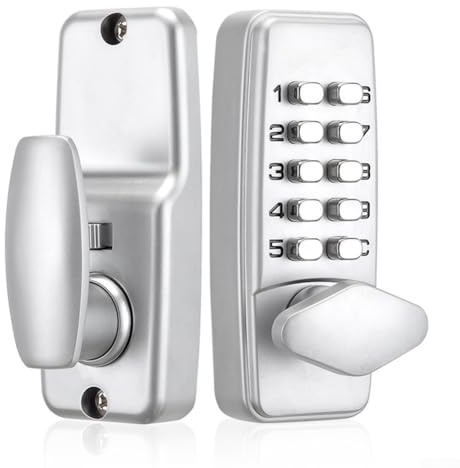 Jotekonoby Wasserdichtes mechanisches digitales Türschloss, schlüsselloser Zugang, Tastatur, Zahlencode, Zinklegierung, keine Batterie, Sicherheitsschloss für Home Office