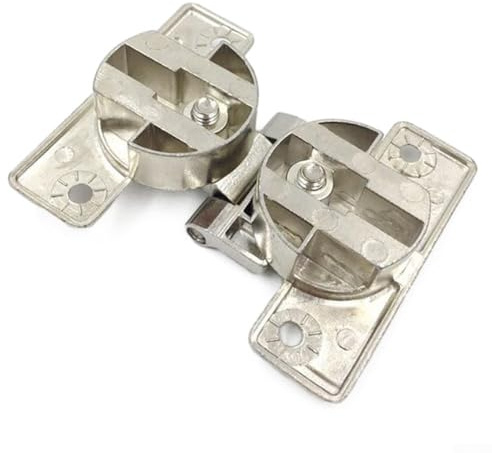 Desiumite Bisagra oculta para puerta de armario, bisagra plegable autoportante de 180 grados para muebles, aleación de zinc, plata, se adapta a puertas de 14 a 25 mm de grosor, diámetro de copa de 35