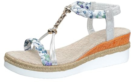 Genérico Sandalias cómodas sin cordones para mujer, zapatos casuales para caminar en la playa, transpirables, con punta abierta y tacón de cuña para uso diario, primavera, verano y otoño.