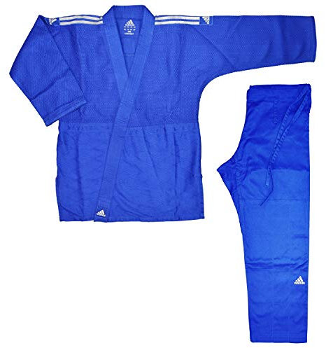 adidas Judo-Anzug Contest blau/silberne Streifen, J650B (160)