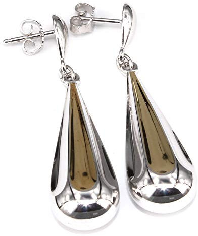 Ohrhänger Silber 925 bicolor Hänger Kegel vergoldet kegelförmig große Ohrringe