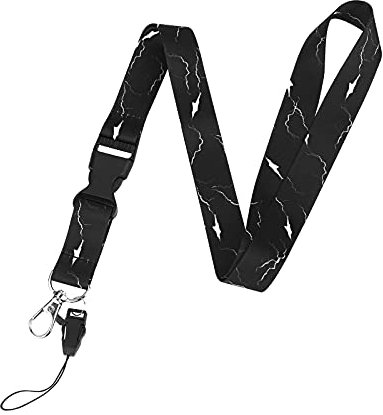 Molain Ausweis-Schlüsselbänder mit Schnellverschluss-Schnalle, strapazierfähiges schwarzes Schlüsselband mit drehbarem Karabinerverschluss, marmoriertes Schlüsselband für Schlüssel, für Lehrer