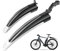 Ledeak Fahrrad-Schutzblech-Set, tragbar, verstellbar, für Rennrad, Mountainbike, Fahrrad, Reifen, vorne und hinten, Kotflügel für MTB, Mountainbike, Rennrad (schwarz + weiß)