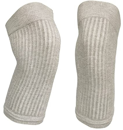 UDOARTS Lyocell Calentadores de rodilla de seda Tencel elástico para piernas/rodillas para mujeres y hombres (1 par), Gris, Average size