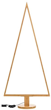 Magie di Natale Árbol triangular luminoso con LED blanco cálido y base de madera (grande)