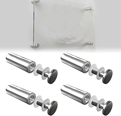 Clavos Publicitarios,Tornillo de Publicidad,Tornillo de Soporte de Cristal,Clavos de Vidrio,Clavo de Publicidad,para Exposición de Arte,Cartel Publicitario,Cartelera,Carteles (12x50 MM - 4 Piezas)
