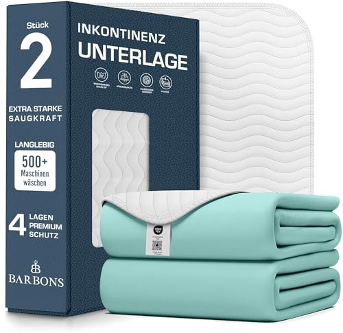 Barbons Alèse Protège Matelas Imperméable 75x90 cm (Lot de 2), Oeko-TEX, Lavable, Respirant, Absorbant – pour Bébé, Enfants, Adultes
