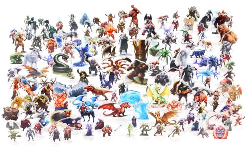 DND Miniatures Dungeons and Dragons Starter Set 170 Minis für DND 5E Maps Pathfinder Accessories Flache Miniaturen für TTRPG Tabletop RPG Terrain Zubehör Geschenk für DM