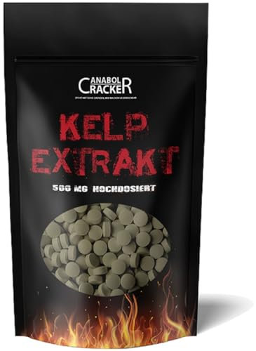 500 Tabletten - Kelp Extrakt, 500mg Kelp mit 150mcg Jod/Tablette, für Veganer geeignet, natürliche Quelle für Jod - Sea Algen