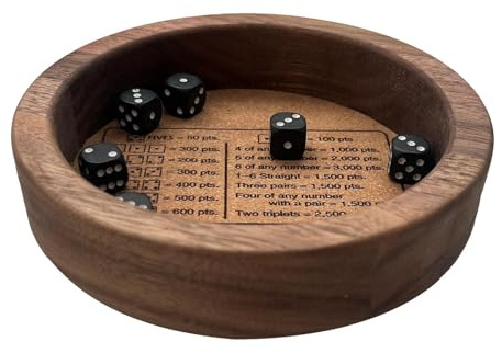 Farkle Classic Dice Game with Tray | Farkle Dice Game Companion,Board Game Enthusiasts Holds Standard Game Dice for Gatherings Camping Trips