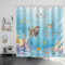 Dazzlewall Duschvorhang Lustig Katze Tauchen 180x180cm, Blauer Maritim Meer Korallenriff Duschvorhänge, Wasserdicht Anti-Schimmel Waschbar Polyester Textil für Badezimmer mit 12 Haken