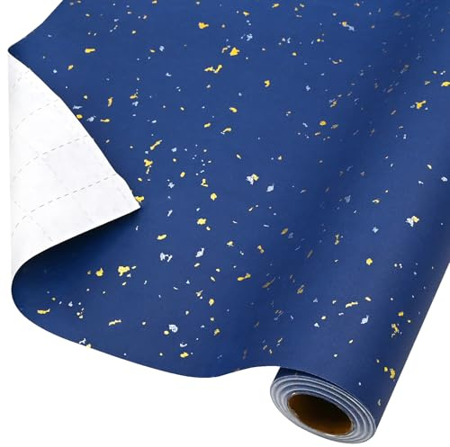 ADQUATOR Blue Wrapping Paper,43cm X 10m Brthday Wrapping Paper Roll,Recyclable Kraft Navy Wrap for Birthday,Wedding,Baby Shower,Christmas,Anniversary，Father's Day