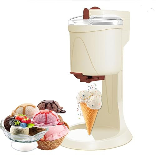 Soft Serve Ice Cream Maker - 1000ml Automatic DIY Kitchen Machine for Yogurt, Milkshake, and Slush - Compact Fruit Dessert Maker for Home Use