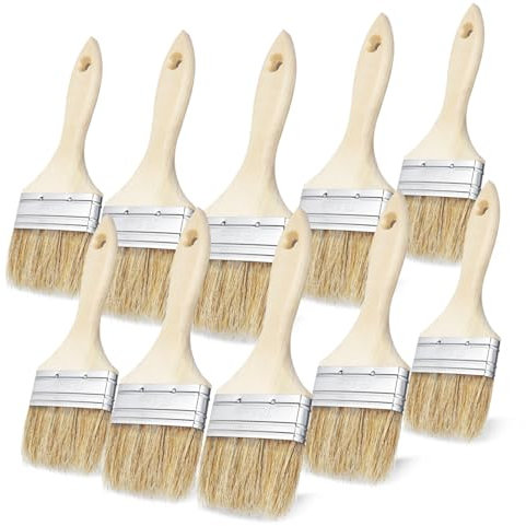 HOLIDYOYO 10pièces Pinceau Bois à Poils De pour Peinture Et Barbecue Set De Brosses pour Cuisson Pâtisserie Et Application De Peinture