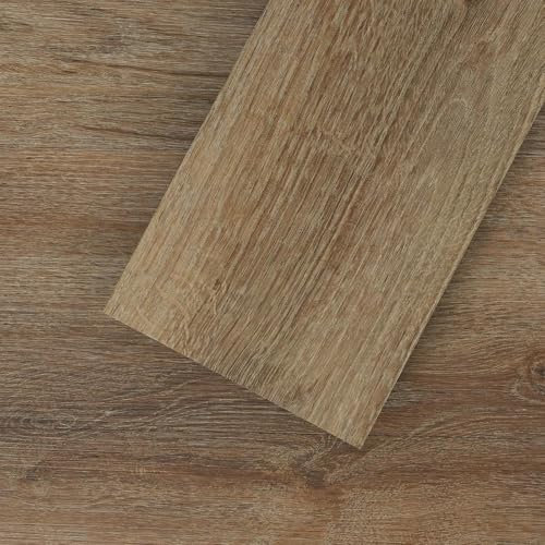 Mysflosy Self-Adhesive Vinyl Flooring Plank, 36 Pack Natural Wood Grain Peel and Stick Flooring Waterproof for DIY Installation, Cover 5㎡