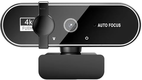 Luobannm Webcam Video Fotocamera 4k Streaming Autofocus Web Cam Webcam Full HD per Laptop per Computer PC