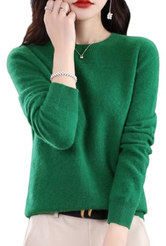 Suéter De Cachemira para Mujer, Jersey De Punto De Lana Merino De Otoño, Talla Grande, Elegante, Cuello Alto, Manga Larga, Suave Y Cálido, Jersey De Lana De Invierno, Verde Esmeralda XL