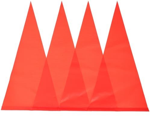 ORFOFE Set 4 Bandiere di Sicurezza per Biciclette in PVC Riflettente Bandiere Triangolari Resistenti Agli Strappi 21X42X42 CM Supporto 6 MM ad Alta Visibilità per Ciclismo e Sicurezza