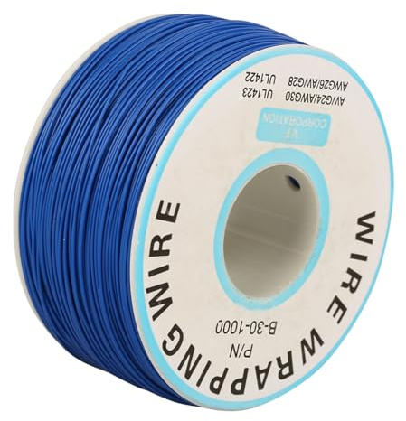 Cocoarm Alambre de Cobre Estañado, Cable Aislado de Silicona Flexible de 30 AWG para Soldar, Ideal para Conexiones de Placa Base de Computadora Portátil y PCB (Blue)