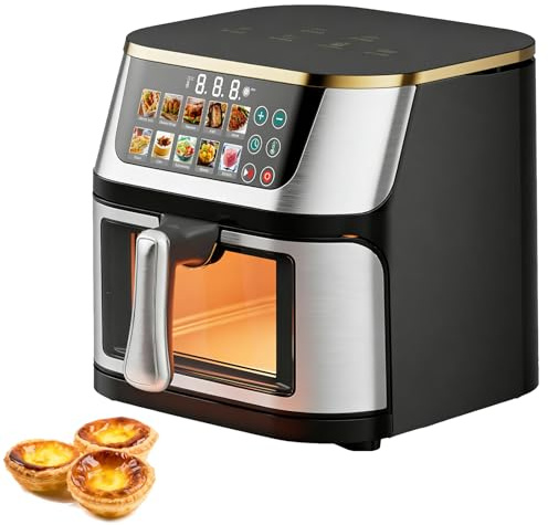 Friggitrice Ad Aria 10 In 1 Forno Alogeno Da 10 Litri, 1400 W Con Menu Preimpostati E Finestra Visiva E Touchscreen Digitale, Cottura A 2 ° C Friggitrice Elettrica Multifunzione A-Pro