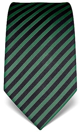Vincenzo Boretti cravatta elegante classica da uomo, 8 cm x 15 cm, di pura seta di alta qualità, idrorepellente e antisporco, motivo a righe verde