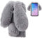 LCHDA Samsung Galaxy S7 Edge Rabbit Case,Samsung Galaxy S7 Edge Rabbit Fur Case Bunny Ear Phone Case For Girls Fuzzy Cute Warm Winter Soft Furry Fluffy Ball Fur Hair Plush Protective Cover-Gray