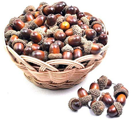 50 ghiande artificiali, ghiande finte con tappo di ghianda naturale, decorazione autunnale per vasi di casa, casa, autunno, bomboniere, festa del Ringraziamento, Natale, matrimoni, 50 pezzi
