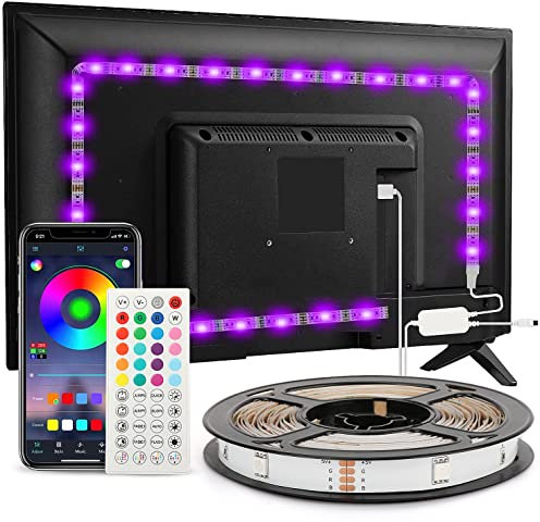 Enteenly Tira LED TV 3 Metros, Luces LED Retroiluminación de TV RGB 5050 LED USB con Aplicación y Control Remoto para TV de 40–65 Pulgadas, Cine en Casa, Dormitorio