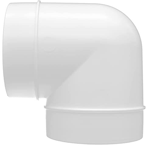 H&C VENT Raccord coudé à 90° - Diamètre : 100 mm - Pour adaptateur de conduit d'air ABS - Système PVC