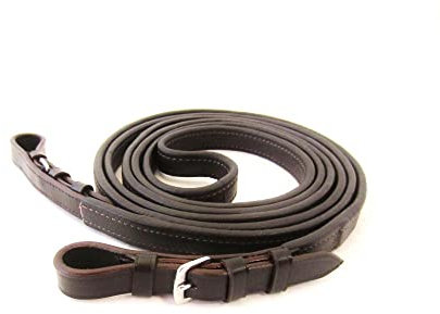 PS Pferdeartikel Weiche Softleder Zügel, Nappa geschlossen vernäht, Klassische Ausführung Farbe braun