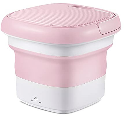 Samnuerly Foldable Portable Washing Machine Motor Automatic Clothes Washing Machines Super Silent/High Speed Turbine,Pink (Pink)