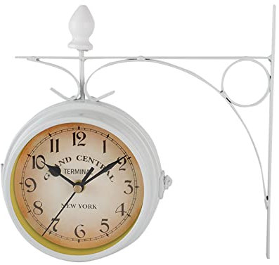 Reloj de pared de doble cara, reloj de pared vintage, reloj de estación de tren retro, relojes de pared retro de doble cara, sala de estar, decoración del hogar, reloj de pared de doble cara, reloj de