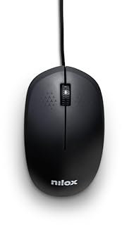 Nilox MOUSB1012 Mouse USB con Sensore Ottico Alta Precisione 1200 DPI e 3 Pulsanti, Cavo 1,6 metri, Compatibile con Windows/Linux/Mac