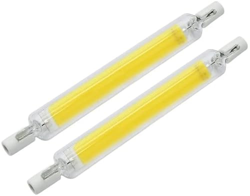 HalcyonFit Super Bright R7S LED Glass Tube COB Bulb High Power Corn Lamp Energy Efficient Replacement for Halogen Light Long-Lasting and Powerful Spotlight (Warm White,30W 118mm)